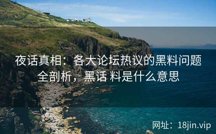 夜话真相：各大论坛热议的黑料问题全剖析，黑话 料是什么意思