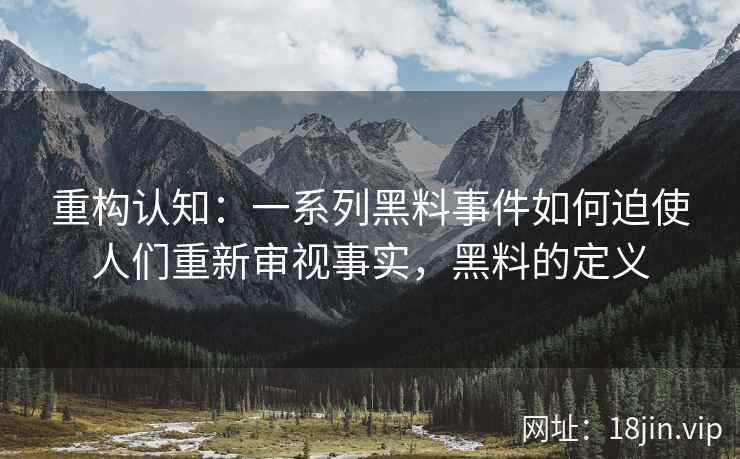 重构认知：一系列黑料事件如何迫使人们重新审视事实，黑料的定义