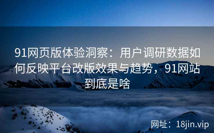 91网页版体验洞察：用户调研数据如何反映平台改版效果与趋势，91网站到底是啥