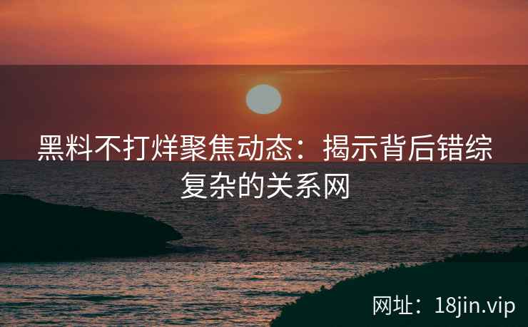 黑料不打烊聚焦动态：揭示背后错综复杂的关系网