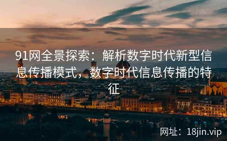 91网全景探索：解析数字时代新型信息传播模式，数字时代信息传播的特征