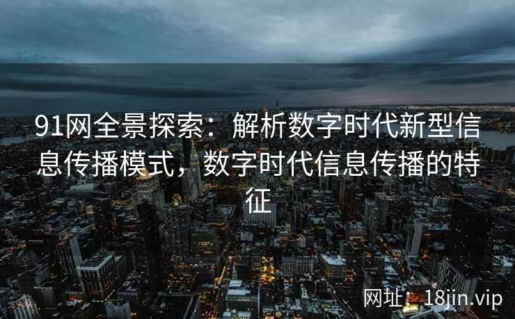 91网全景探索：解析数字时代新型信息传播模式，数字时代信息传播的特征