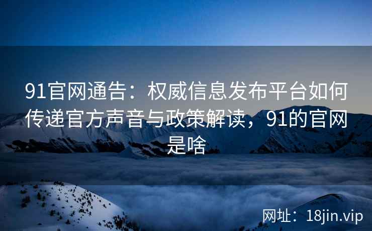 91官网通告：权威信息发布平台如何传递官方声音与政策解读，91的官网是啥