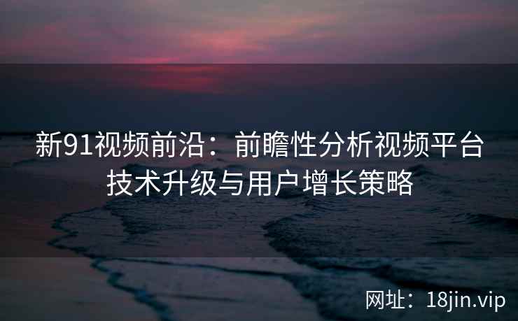 新91视频前沿：前瞻性分析视频平台技术升级与用户增长策略