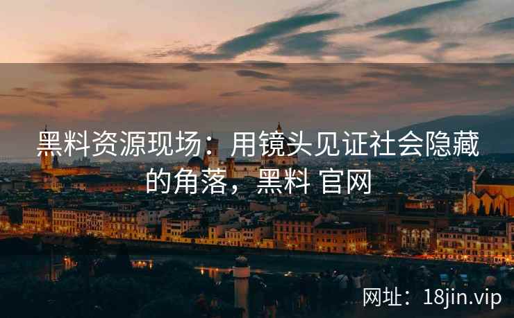 黑料资源现场：用镜头见证社会隐藏的角落，黑料 官网