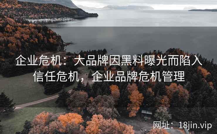 企业危机：大品牌因黑料曝光而陷入信任危机，企业品牌危机管理