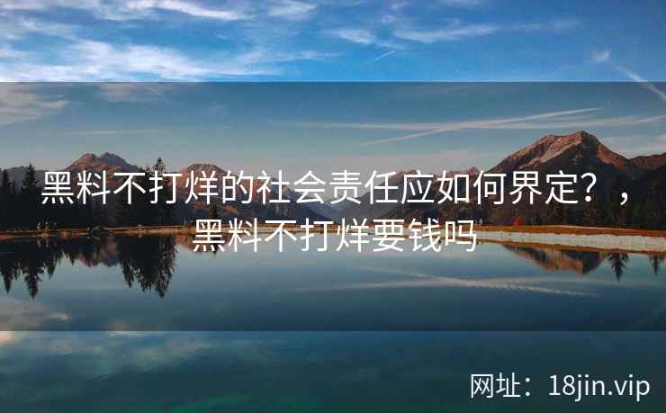 黑料不打烊的社会责任应如何界定？，黑料不打烊要钱吗