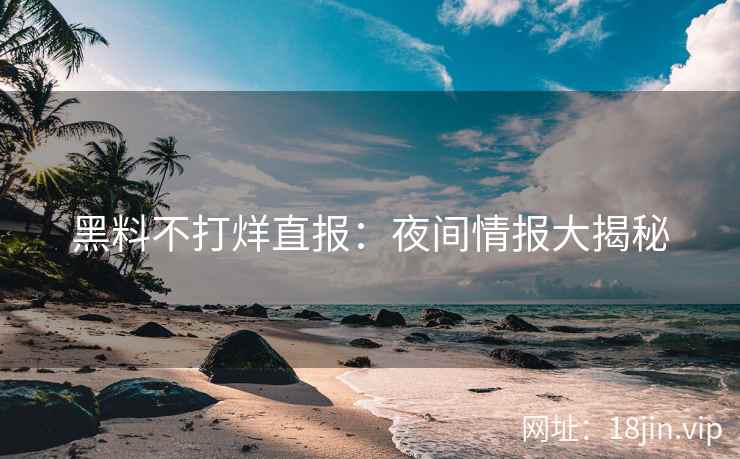 黑料不打烊直报：夜间情报大揭秘