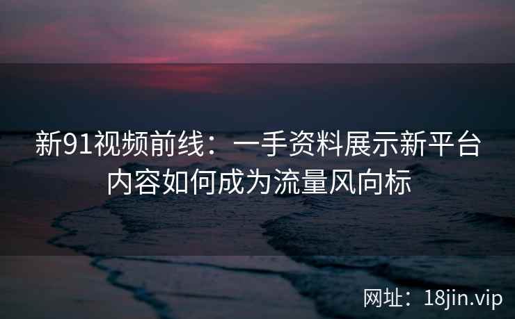 新91视频前线：一手资料展示新平台内容如何成为流量风向标