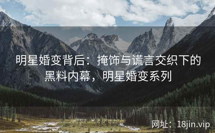 明星婚变背后：掩饰与谎言交织下的黑料内幕，明星婚变系列