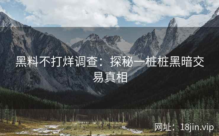 黑料不打烊调查：探秘一桩桩黑暗交易真相