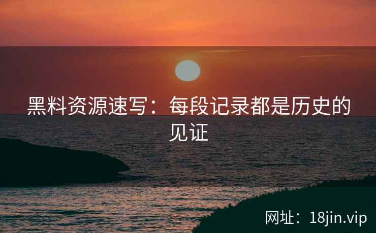 黑料资源速写：每段记录都是历史的见证
